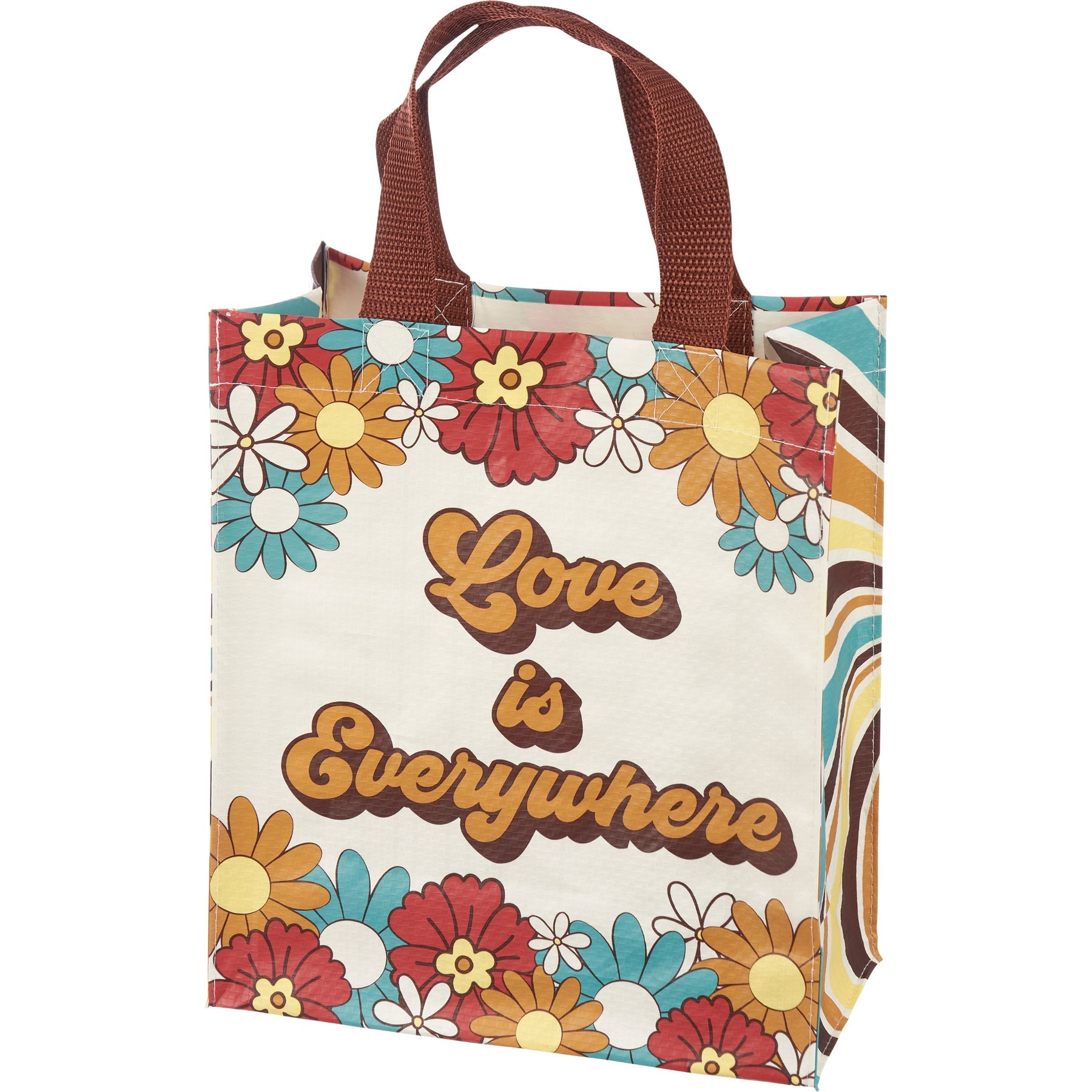 Love Is Everywhere Daily Tote Bag | Shopping Market Lunch Storage Bag | 8.75" x 10.25" x 4.75"