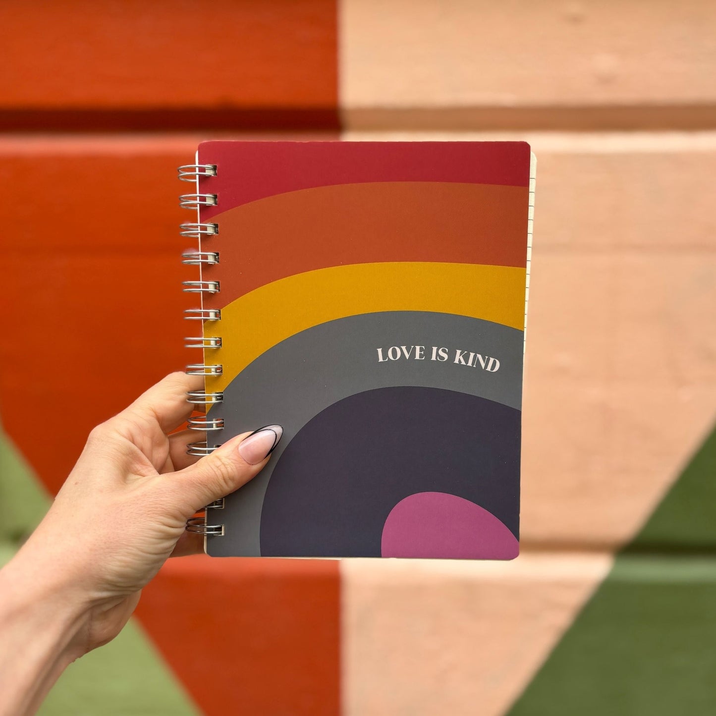 Love Is Kind Spiral Notebook | Rainbow Pride | 5.75" x 7.50"  | 120 Lined Pages