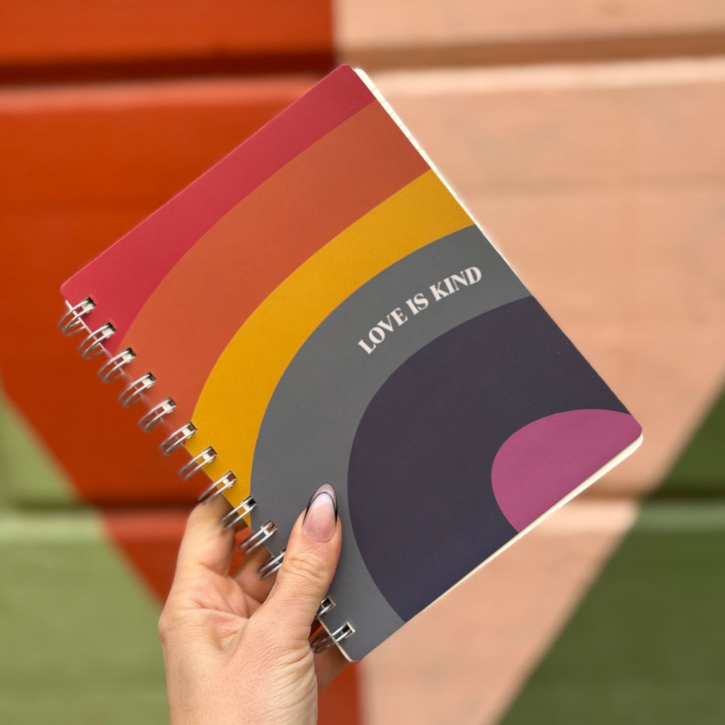 Love Is Kind Spiral Notebook | Rainbow Pride | 5.75" x 7.50"  | 120 Lined Pages