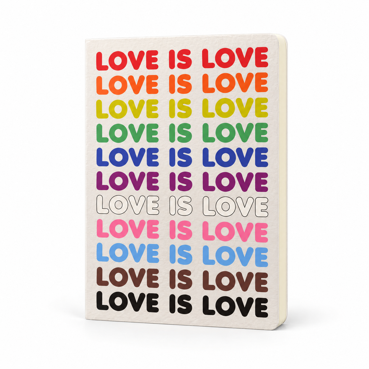 Love Is Love Journal LGBTQ+ Pride Notebook with Rainbow Back Cover | 160 Lined Pages-Primitives by Kathy-The Bullish Store