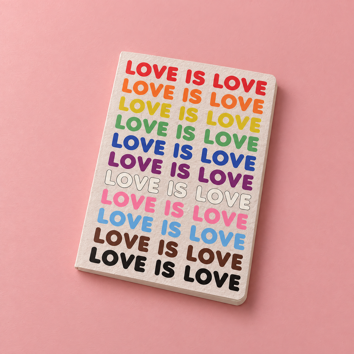 Love Is Love Journal LGBTQ+ Pride Notebook with Rainbow Back Cover | 160 Lined Pages-Primitives by Kathy-The Bullish Store