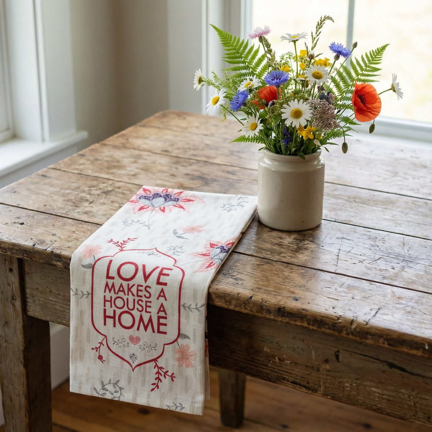 Love Makes A House A Home Dish Towel