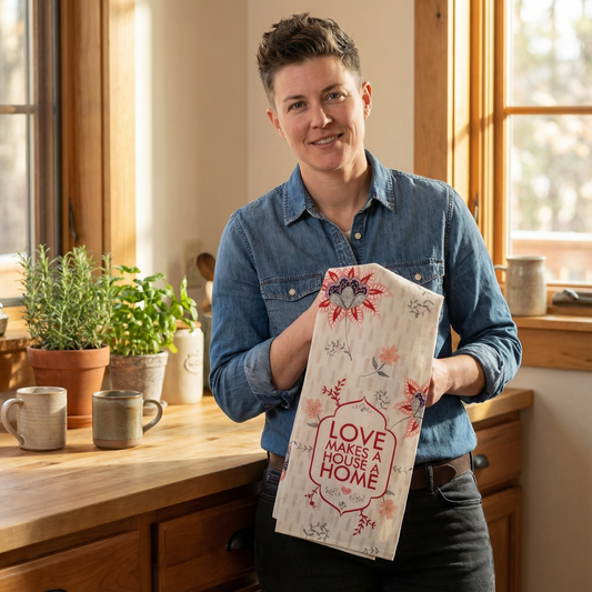 Love Makes A House A Home Dish Towel