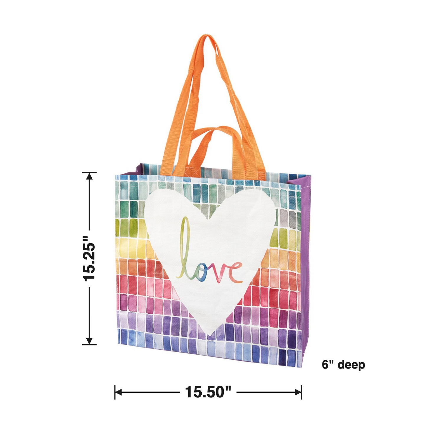 Size chart — 15.50" W x 15.25" H x 6" D