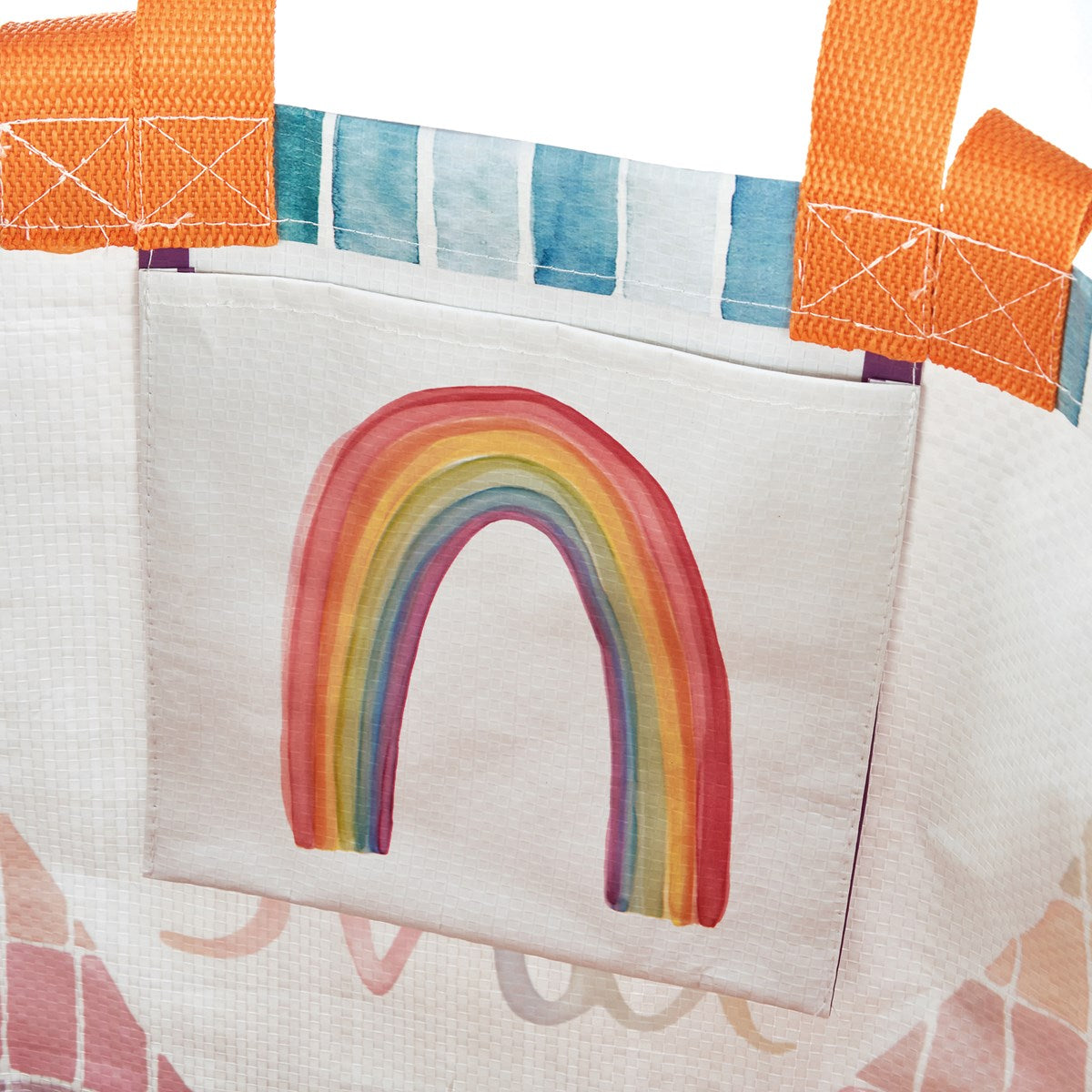 Love Market Tote | Mosaic Rainbow Pattern Shopping Bag | 15.50" x 15.25" x 6"