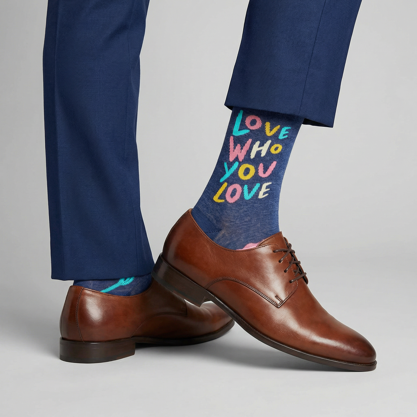 Love Who You Love Men's Crew Socks | Pride LGBTQ Equality Theme Socks | BlueQ at GetBullish