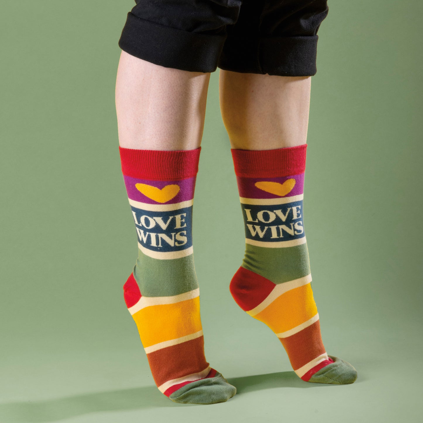 Love Wins Heart Stripes Crew Socks | Pride LGBT