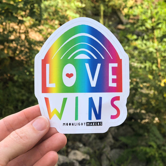 Love Wins Rainbow Pride Vinyl Sticker-Moonlight Makers-The Bullish Store
