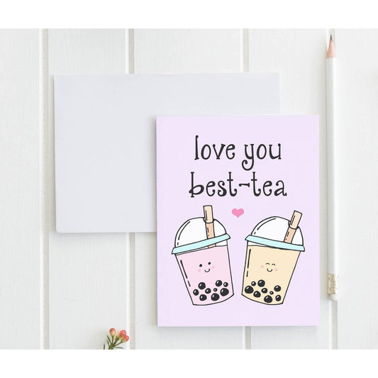 Love You Best Tea Greeting Card | Funny Boba Tea-Moonlight Makers-The Bullish Store