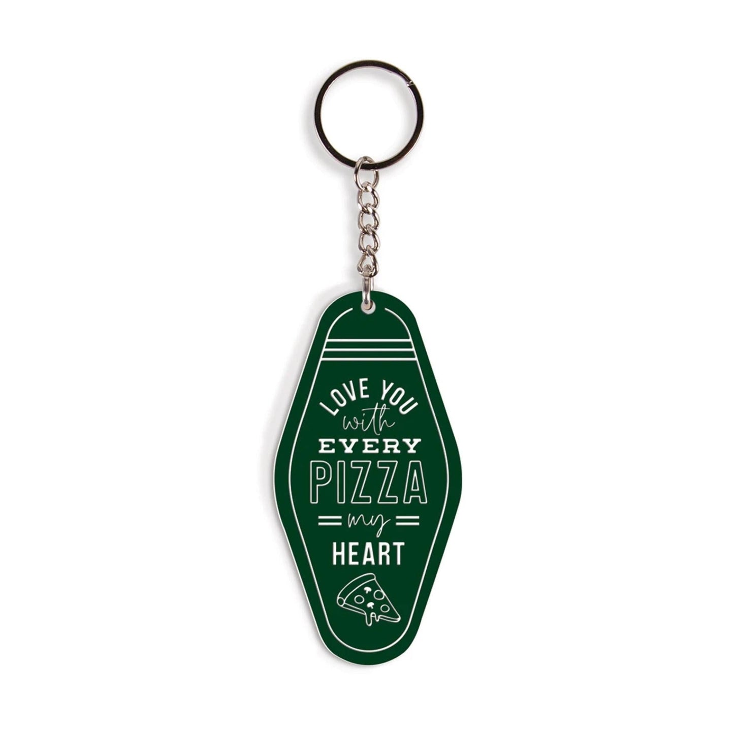 Love You with Every Pizza My Heart Keychain