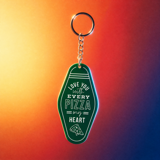 Love You with Every Pizza My Heart Keychain-Creative Brands-The Bullish Store