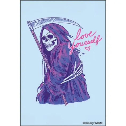 Love Yourself Rectangular Magnet in Grim Reaper/ Skeleton of Death Design | Refrigerator Magnetic Surface Decor-Ephemera-The Bullish Store