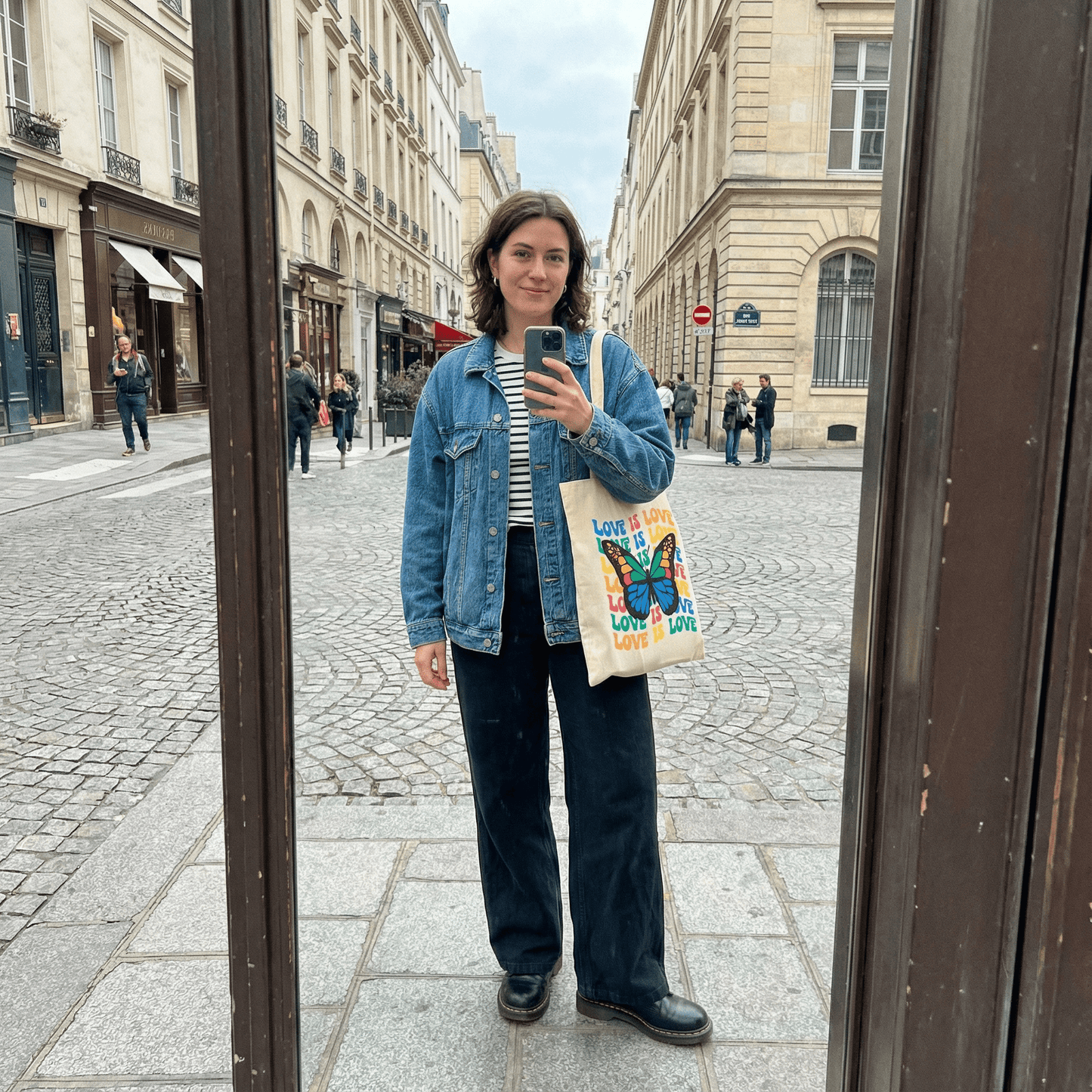 Love is Love Rainbow Butterfly LGBTQ Pride Canvas Tote Bag