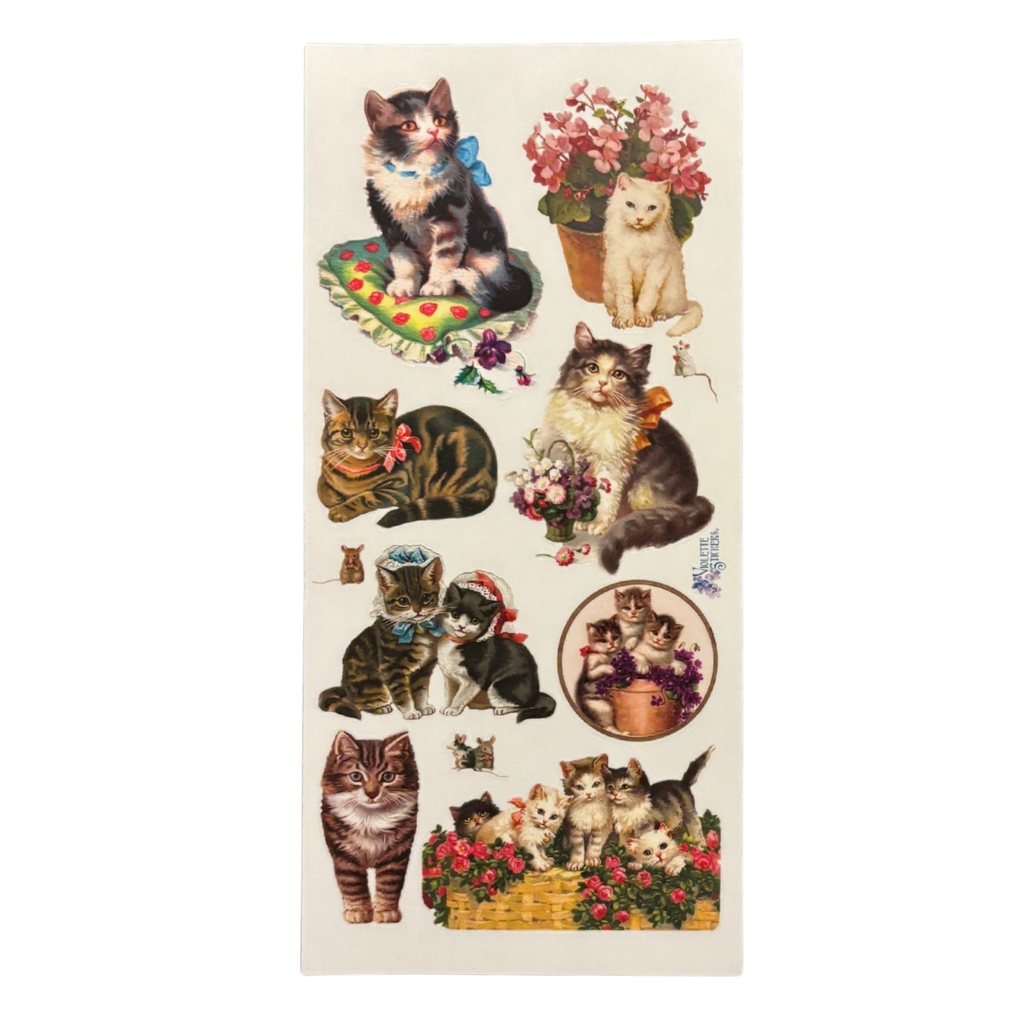Lovely Cats Clear Stickers | 4" x 8" | 2 Sheets