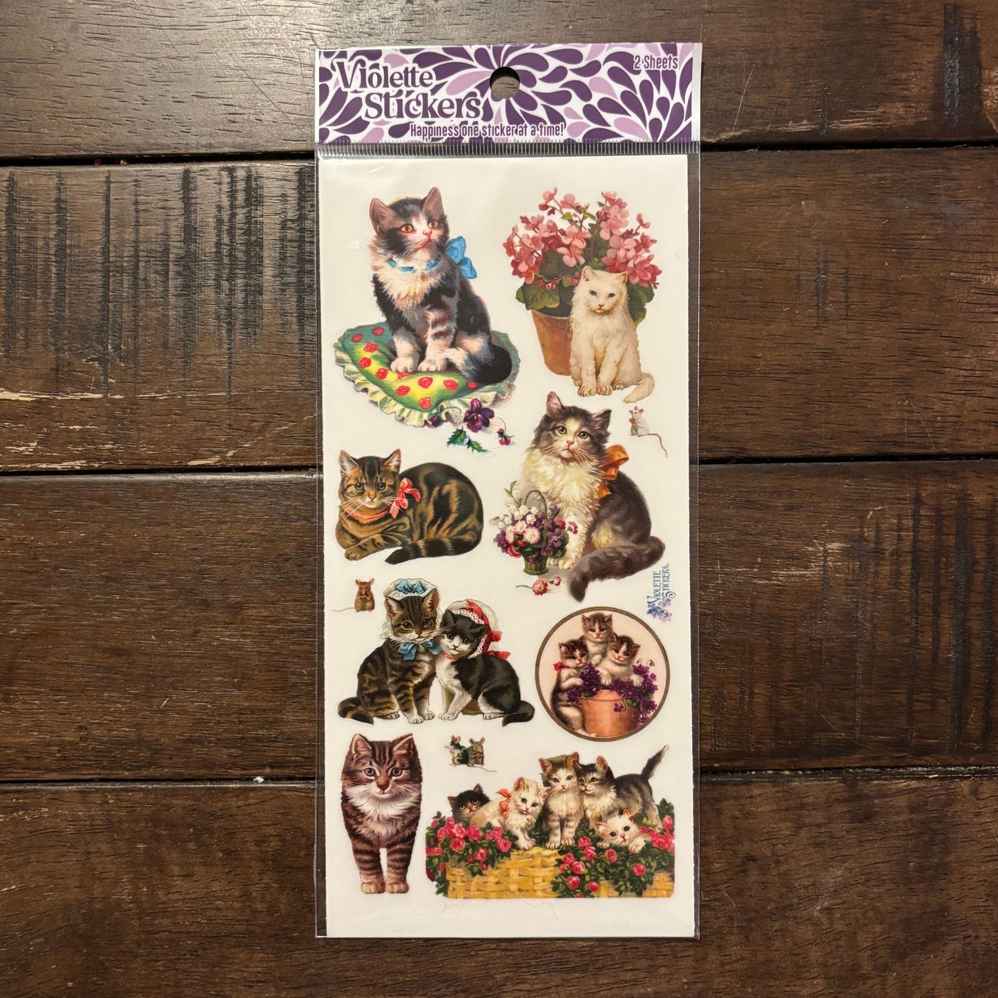 Lovely Cats Clear Stickers | 4" x 8" | 2 Sheets