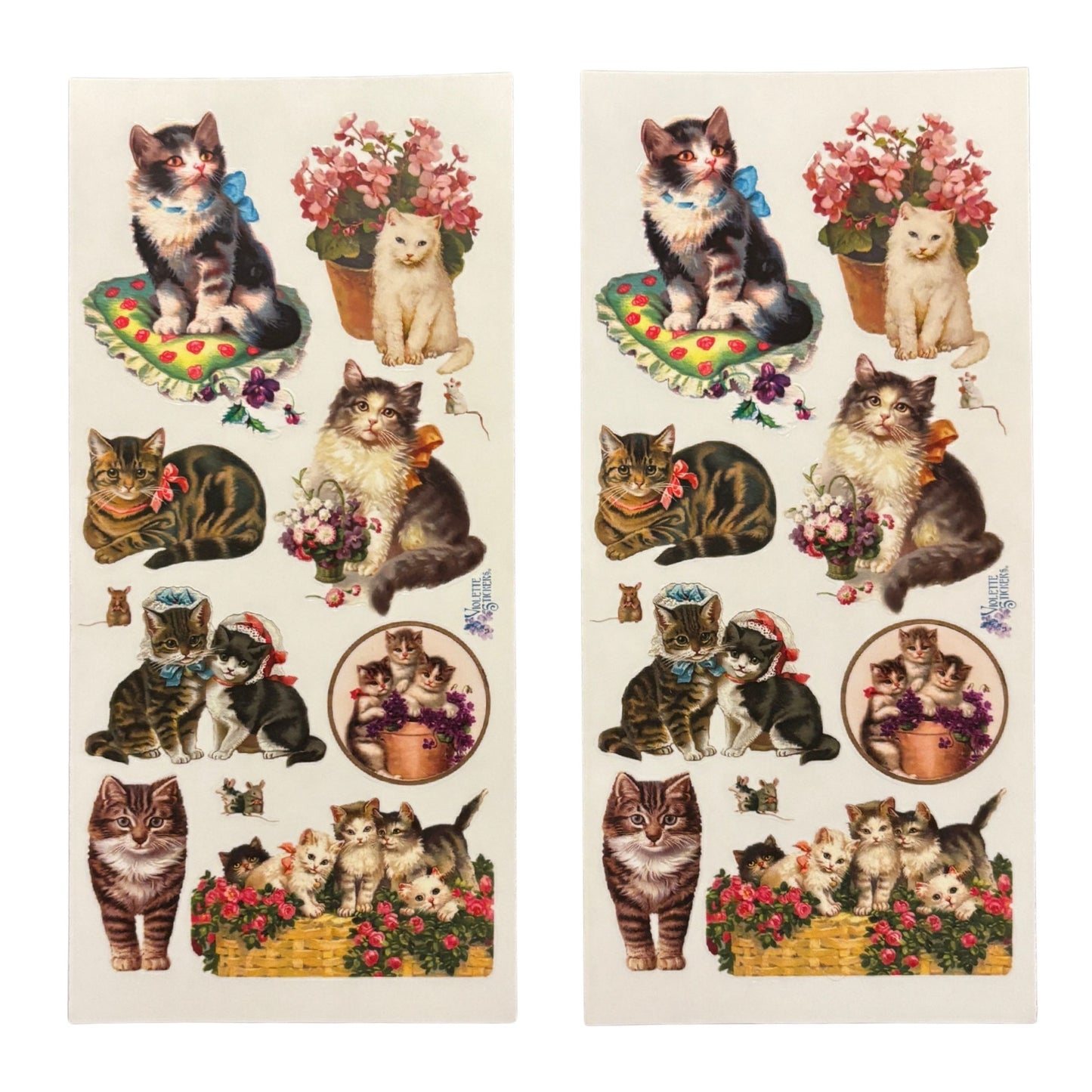 Lovely Cats Clear Stickers | 4" x 8" | 2 Sheets