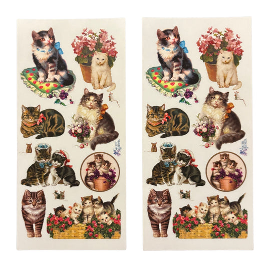 Lovely Cats Clear Stickers | 4" x 8" | 2 Sheets-Violette Stickers-The Bullish Store
