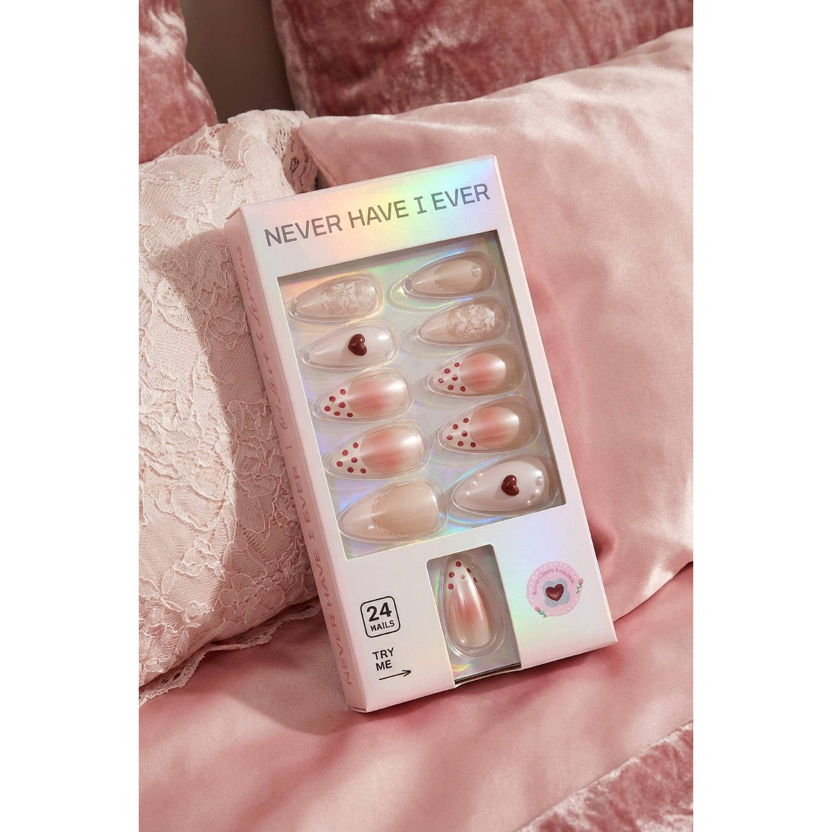 Lover Girl Almond Press-On Nails | Red Hearts and Polka Dots-Never Have I Ever-The Bullish Store