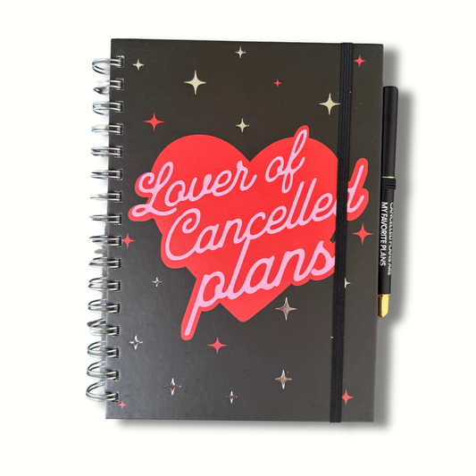 Lover of Cancelled Plans Journal with Matching Pen | Funny Notebook Gift for Home or Office