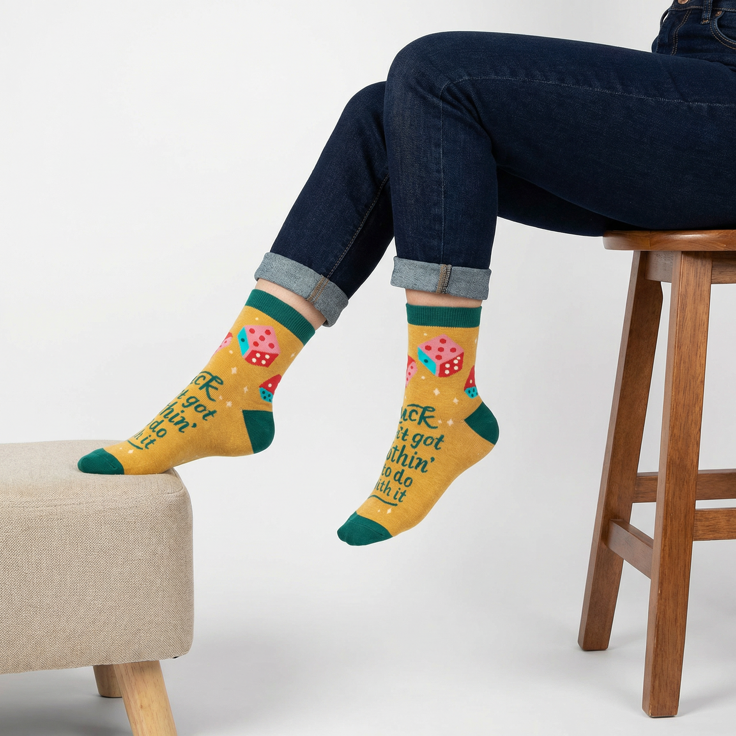 Luck Ain't Got Nothin' To Do With It Women's Ankle Socks | BlueQ at GetBullish
