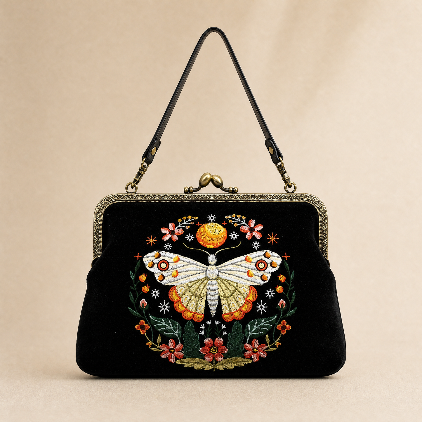 Luna Butterfly Kisslock Bag in Linen Blend-COMECO INC-The Bullish Store