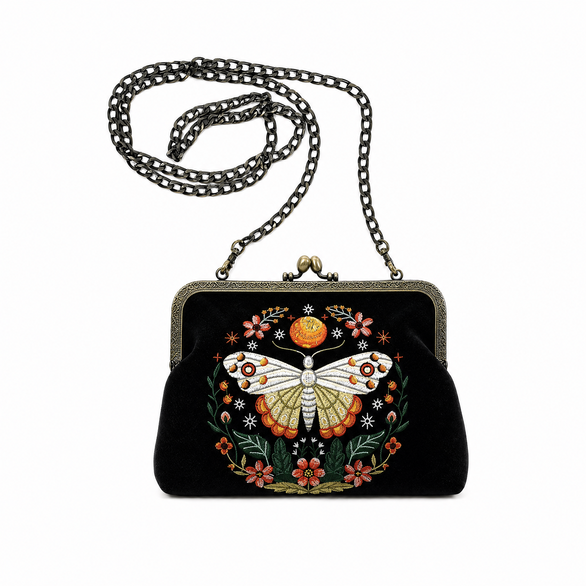 Luna Butterfly Kisslock Bag in Linen Blend-COMECO INC-The Bullish Store