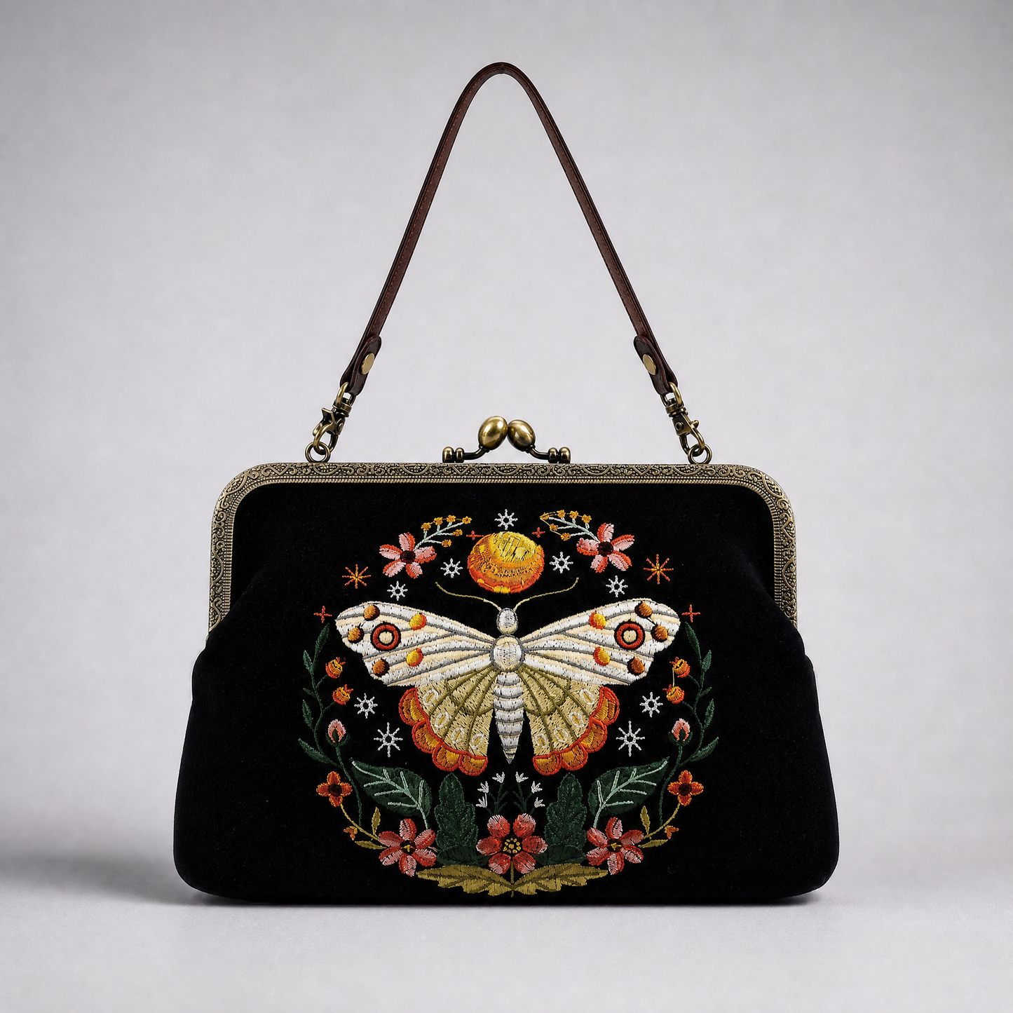 Luna Butterfly Kisslock Bag in Linen Blend-COMECO INC-The Bullish Store