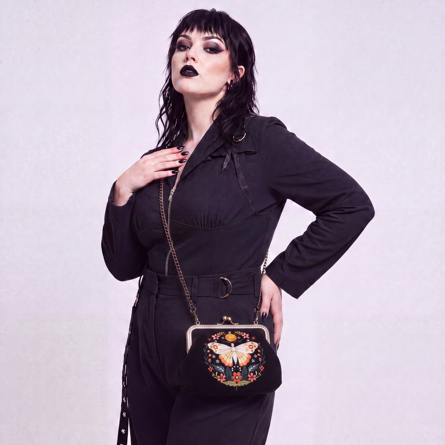 Luna Butterfly Kisslock Bag in Linen Blend-COMECO INC-The Bullish Store