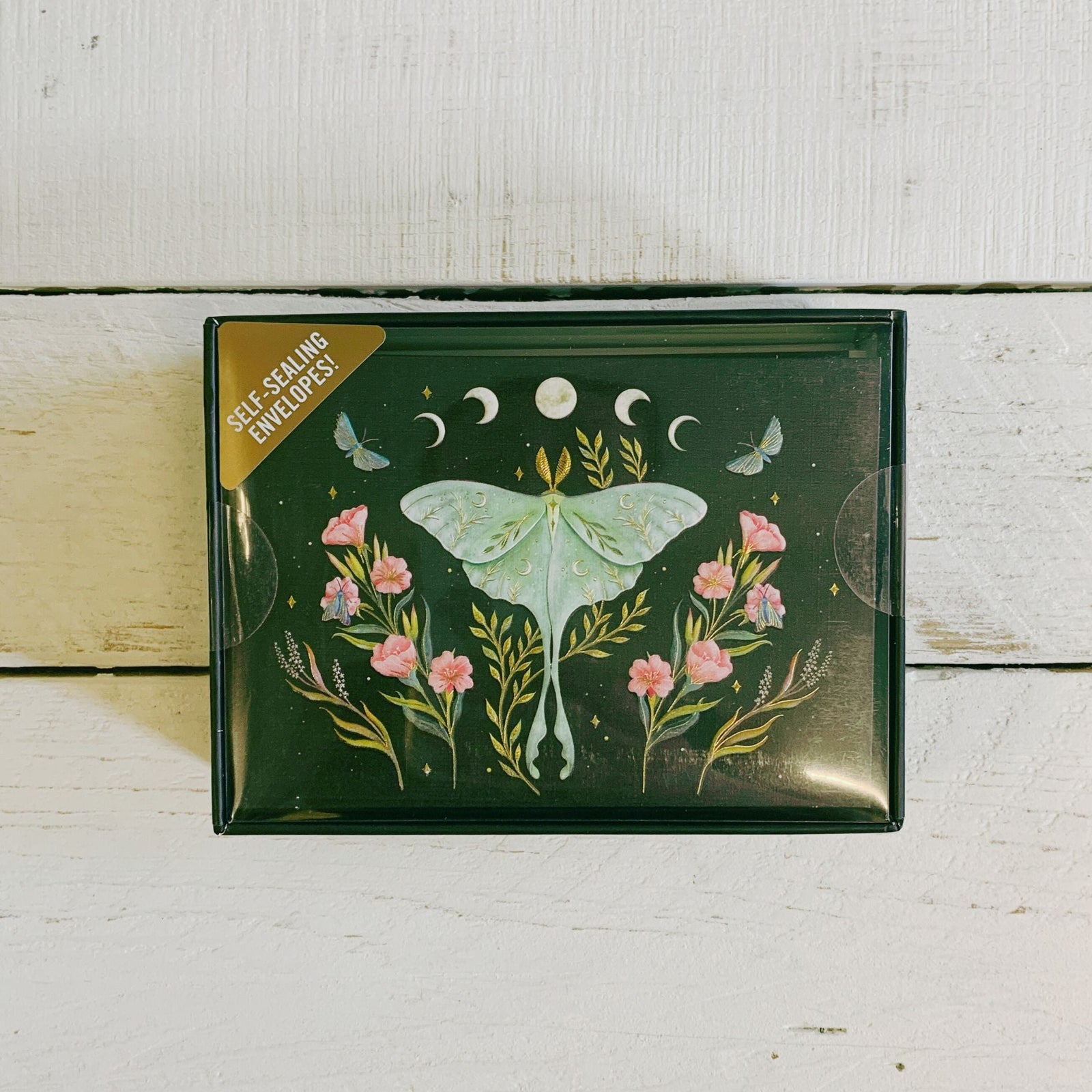 Luna Moth Note Cards | Florals Stars Nocturnal Butterflies | 14 Note Cards