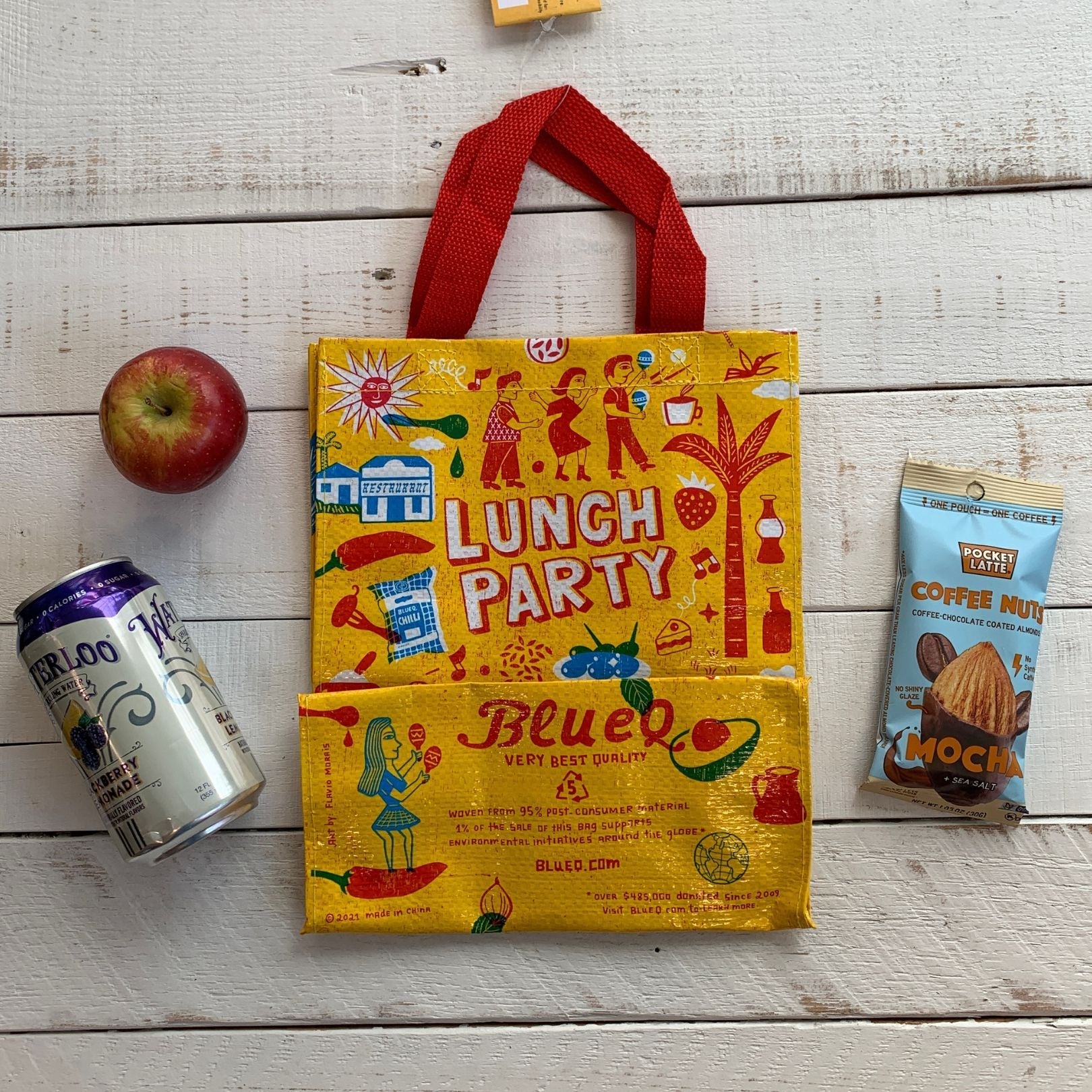 Lunch Party Handy Tote Bag | Reusable Lunch Gift Bag | 10" x 8.5" | BlueQ at GetBullish