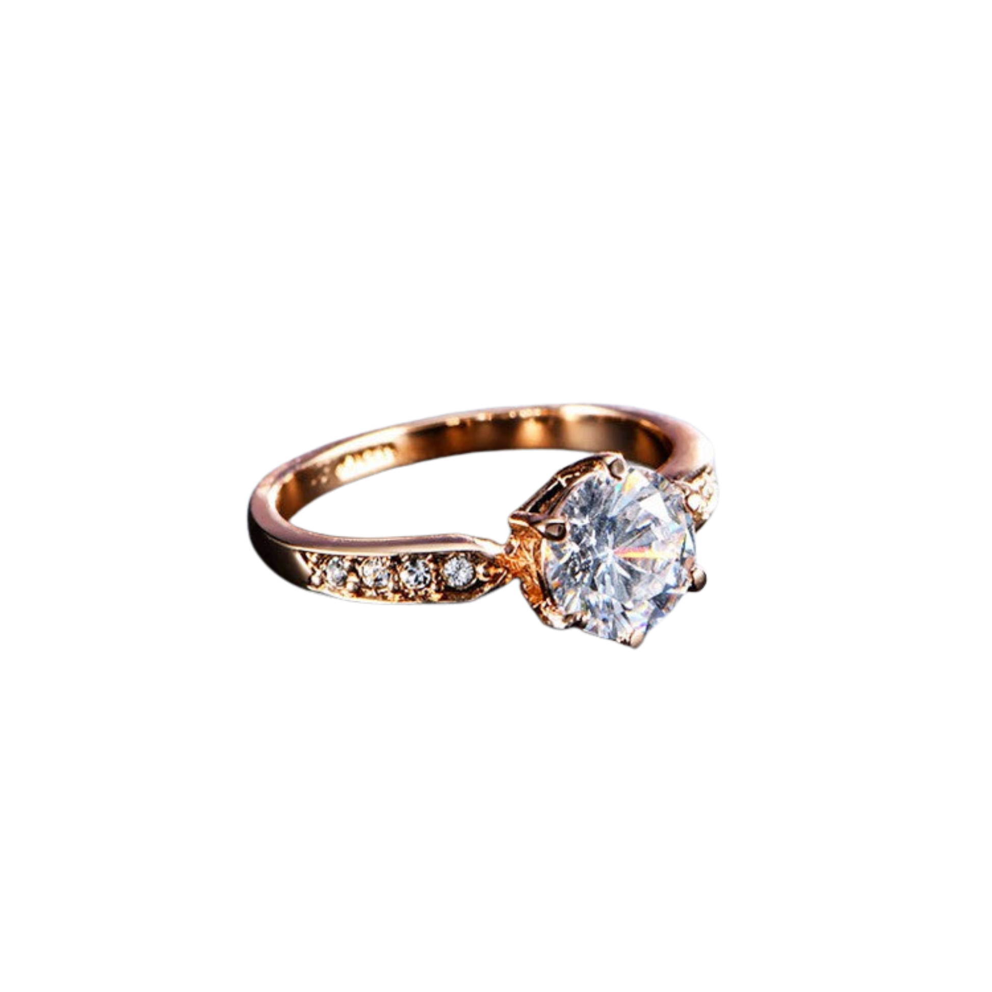 Luxe Cubic Zirconia Solitaire Ring | Fake Engagement Ring | Rose Gold or Platinum | Sizes 5.5–9