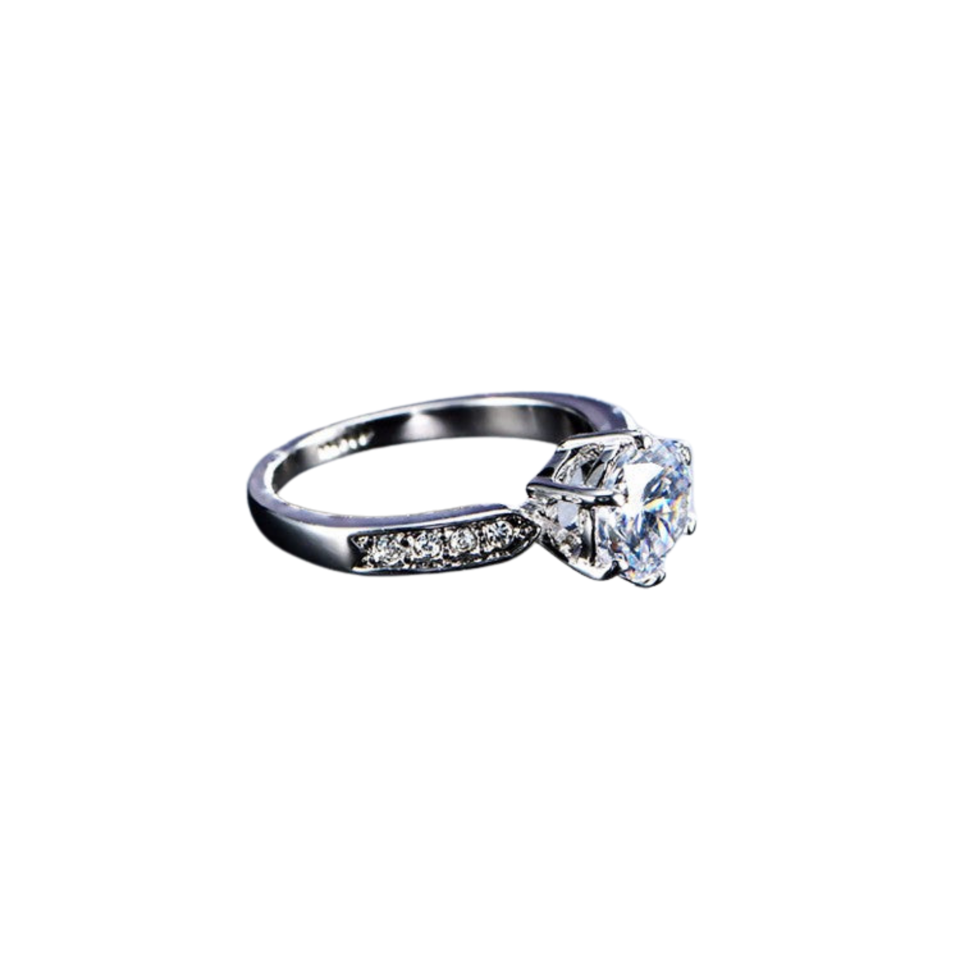 Luxe Cubic Zirconia Solitaire Ring | Fake Engagement Ring | Rose Gold or Platinum | Sizes 5.5–9