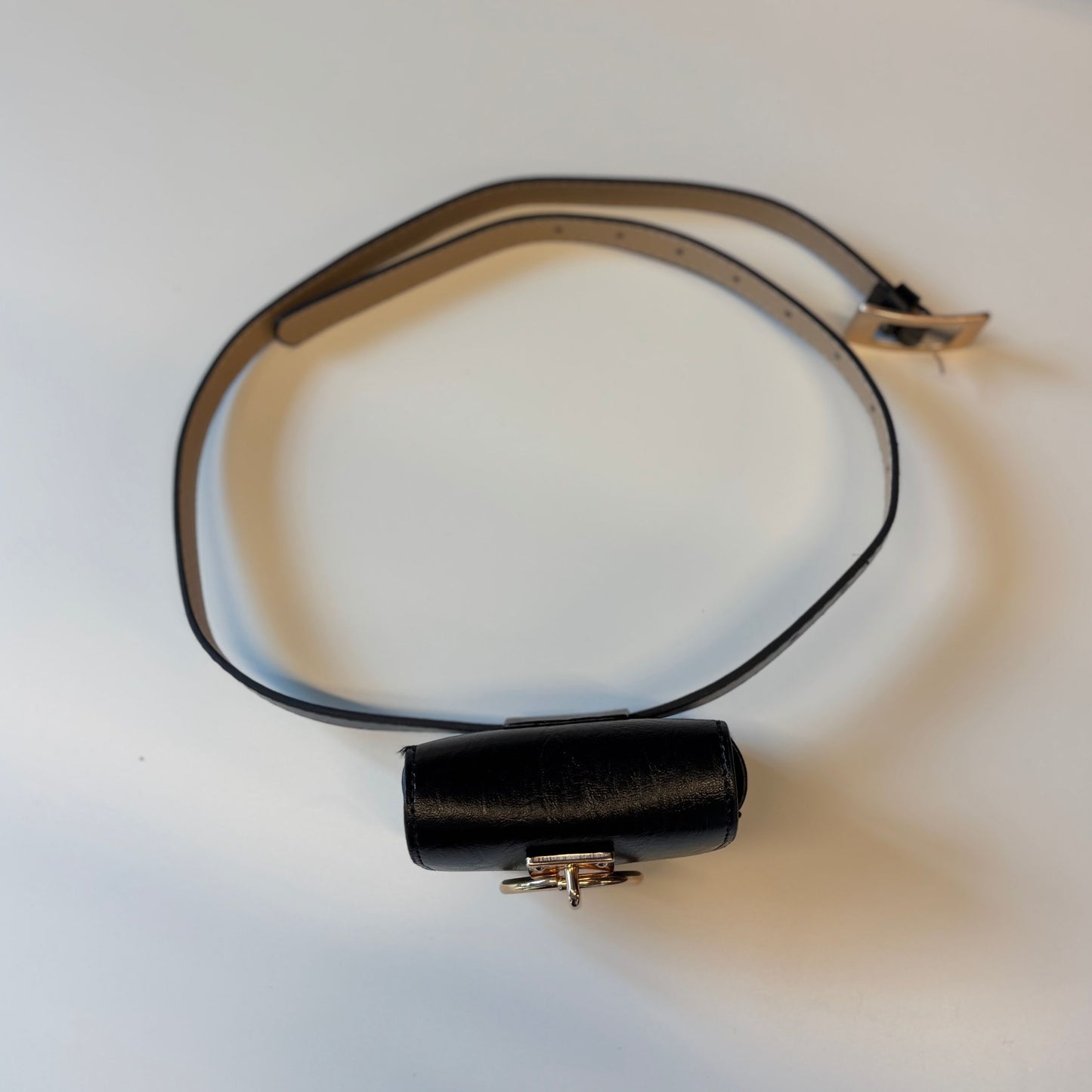 Luxe Mini Faux Leather Belt Bag in Black | Gold Hardware Elevated Belt Bag