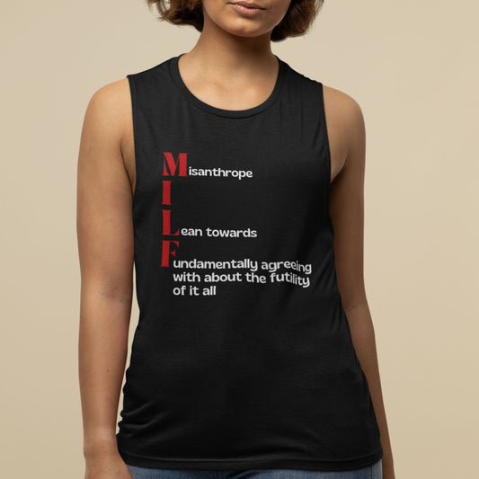 MILF Misanthrope Women's Flowy Scoop Muscle Tank