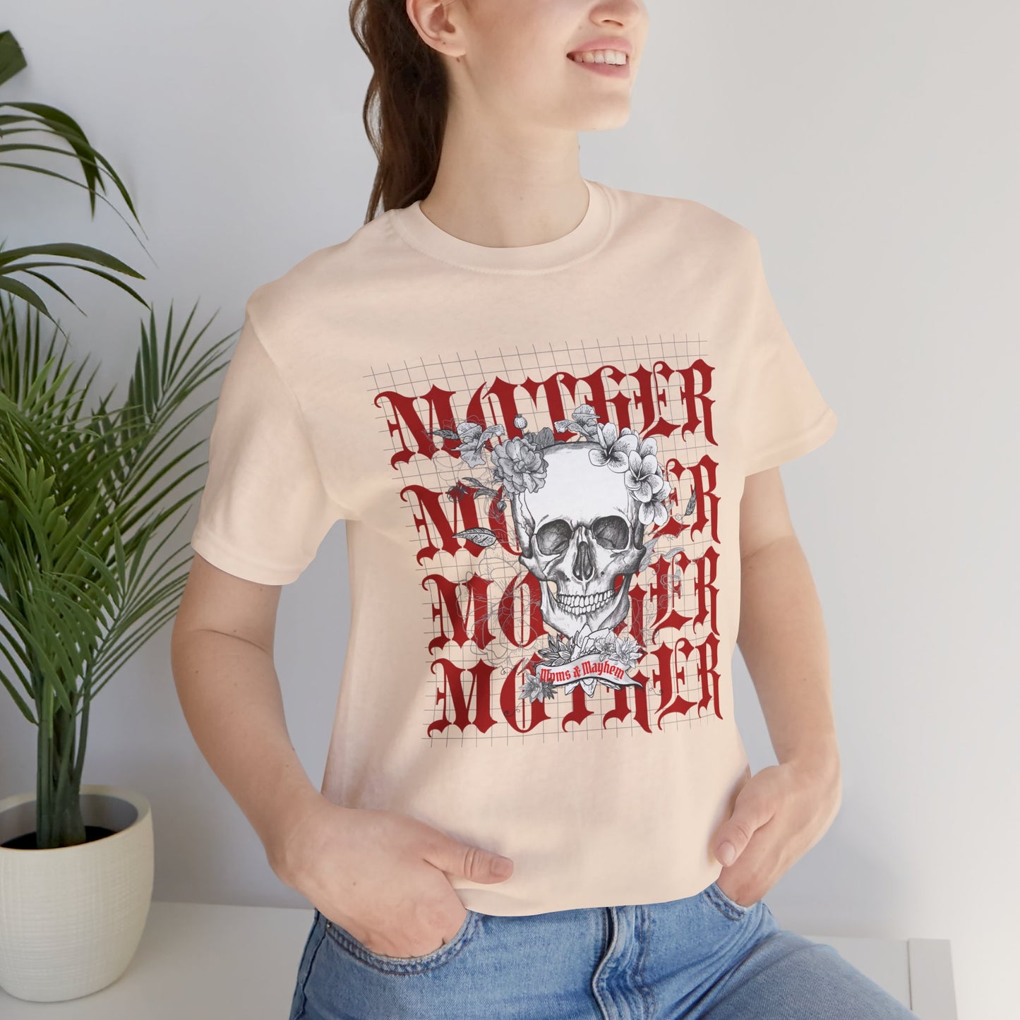 MOTHER Moms and Mayhem Heavy Metal Skull Unisex Jersey Short Sleeve Tee