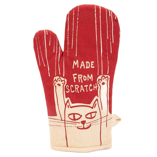 Made from Scratch Oven Mitt in Red and White Cat Design | BlueQ at GetBullish