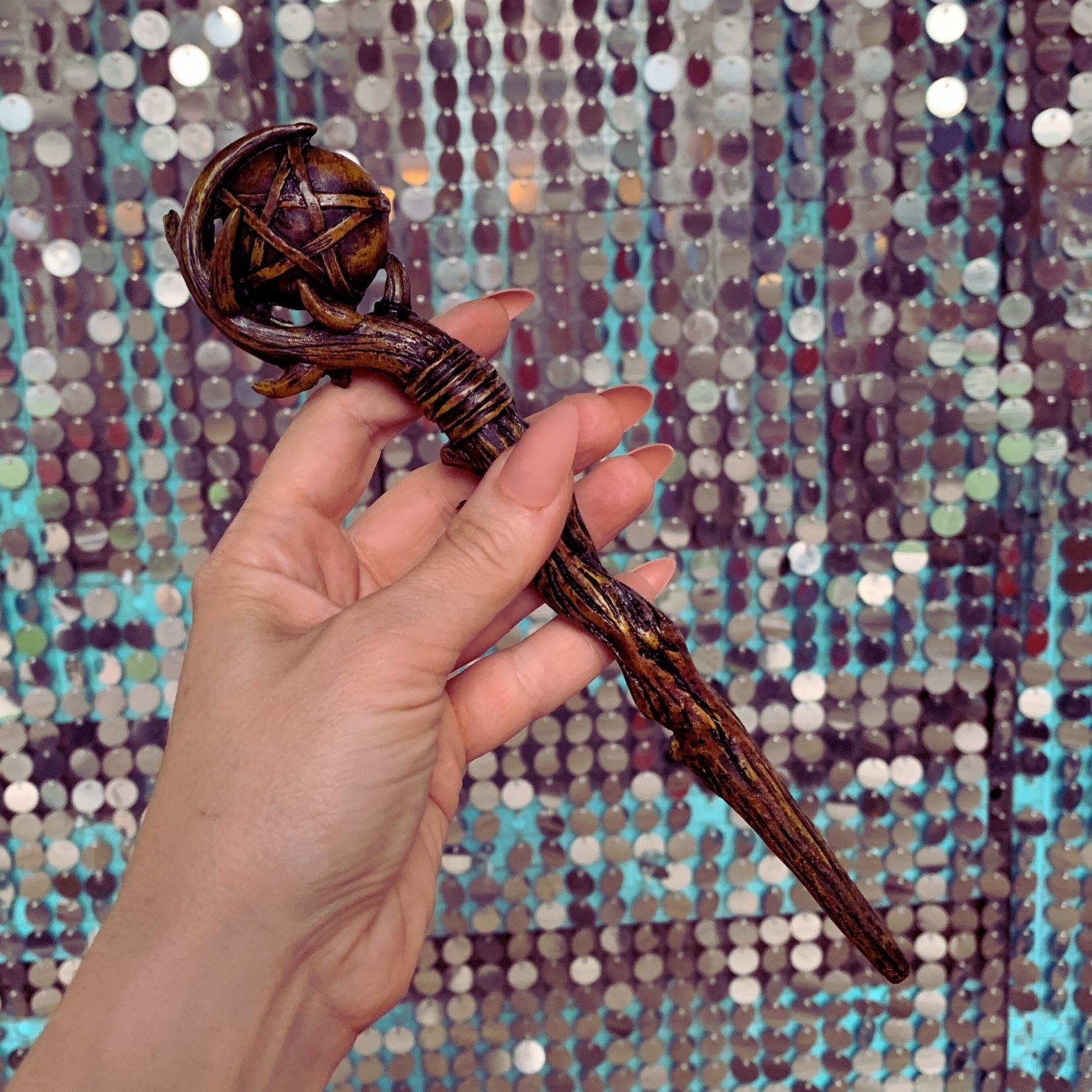 Magic Wand with Pentegram Design | Wizards Mystical Stick