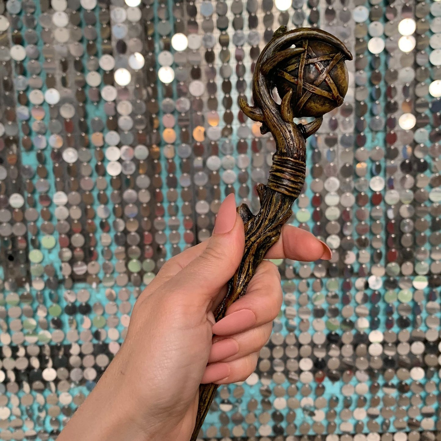 Magic Wand with Pentegram Design | Wizards Mystical Stick