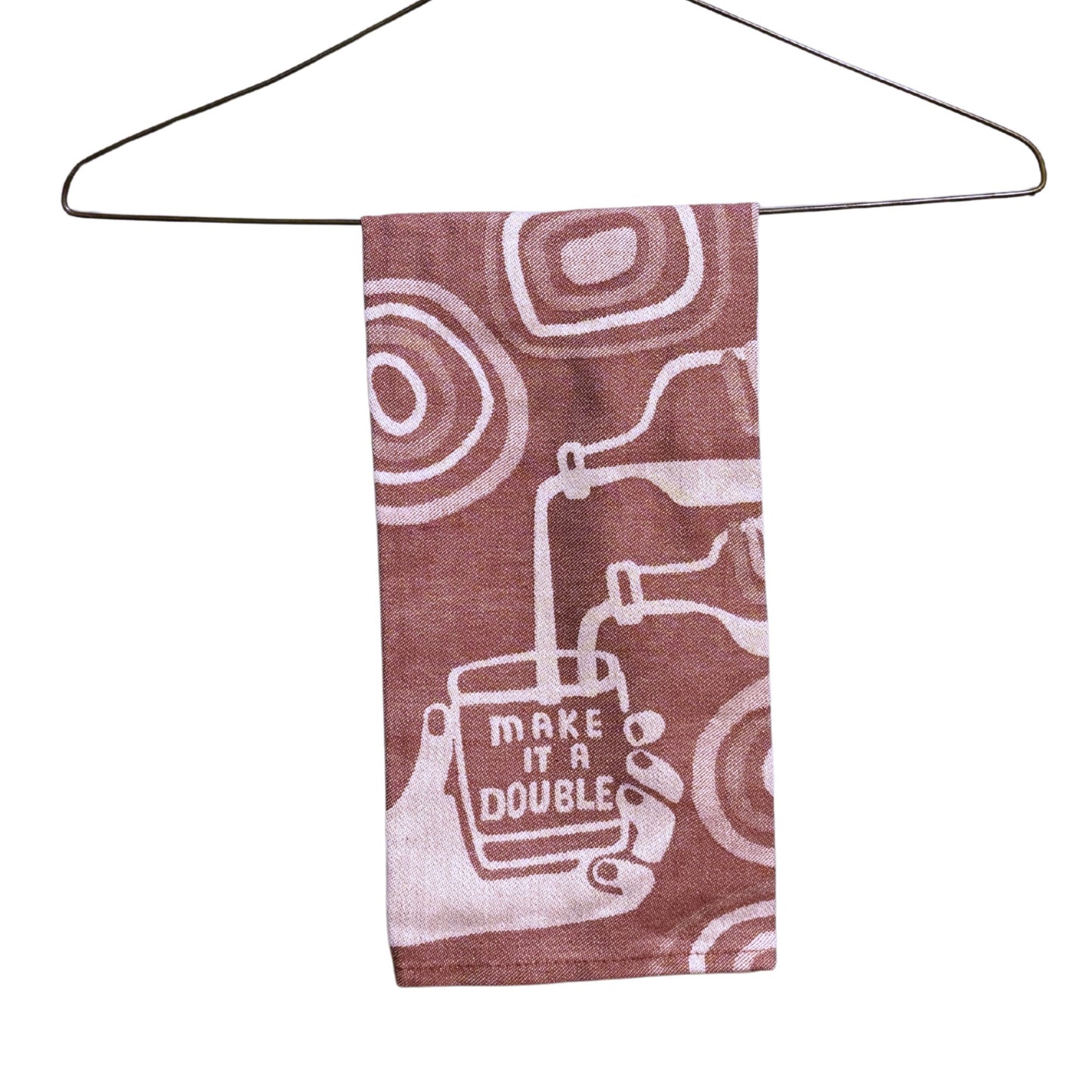 Make It A Double Whiskey Themed Woven Funny Snarky Dish Jacquard Towel | BlueQ at GetBullish