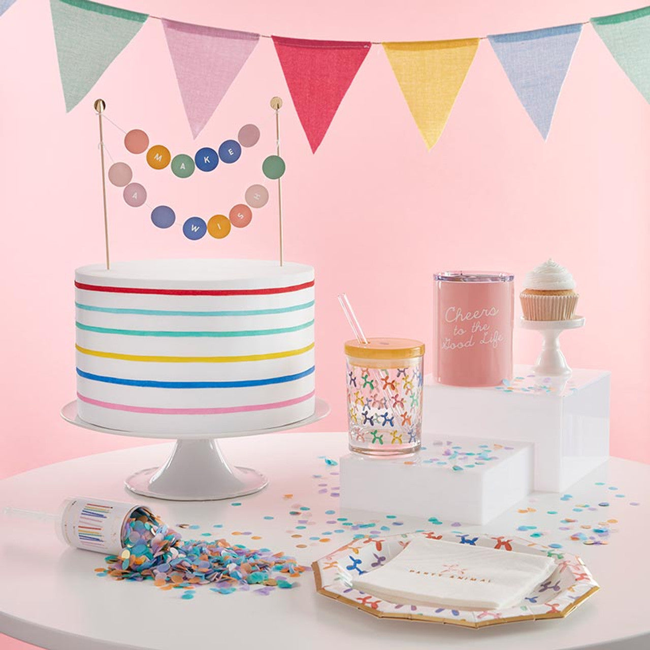 Make a Wish Garland Cake Topper | Cake Decoration | 6.75" x 10"