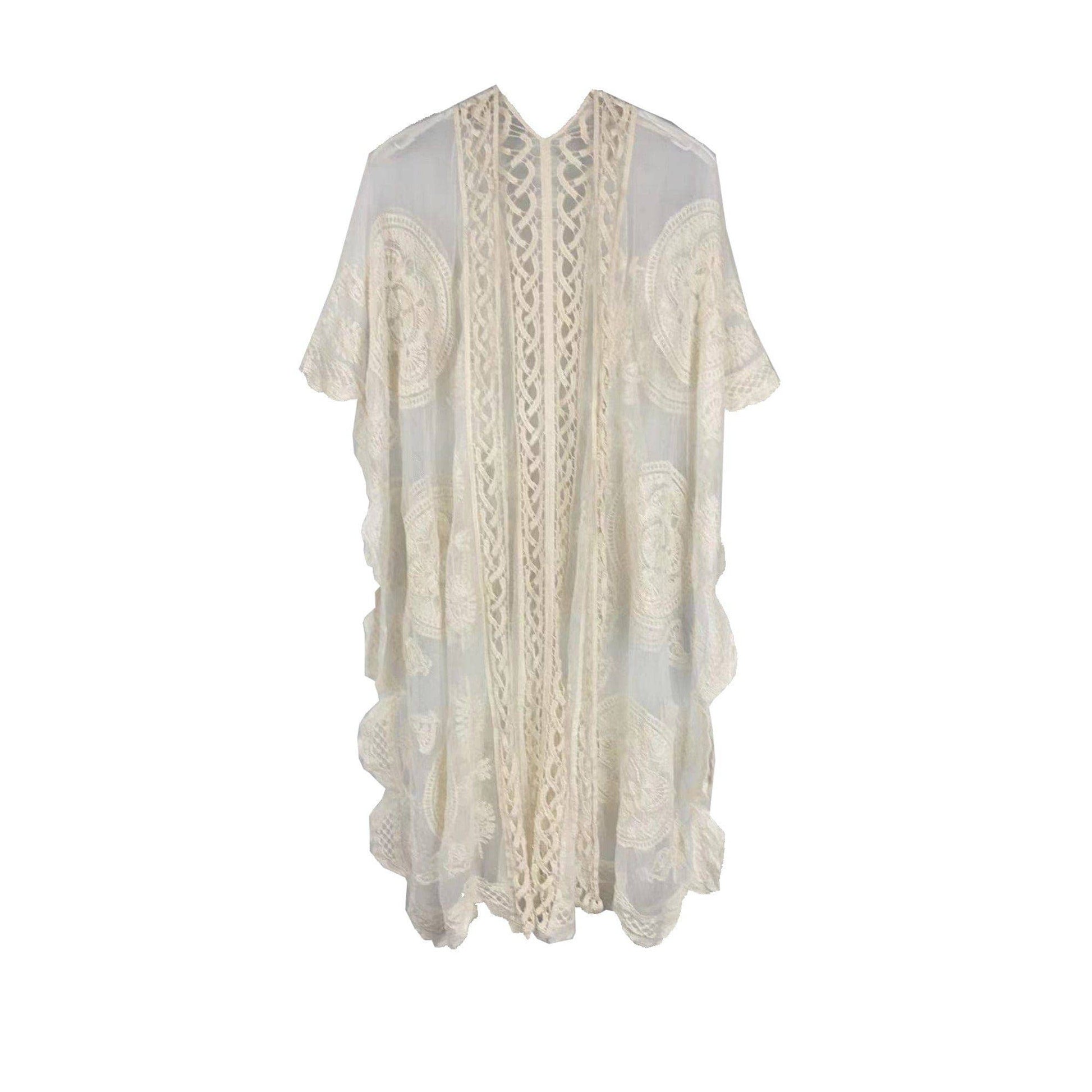 Makenzie Lace Kimono in Ivory | Open Duster (One Size)