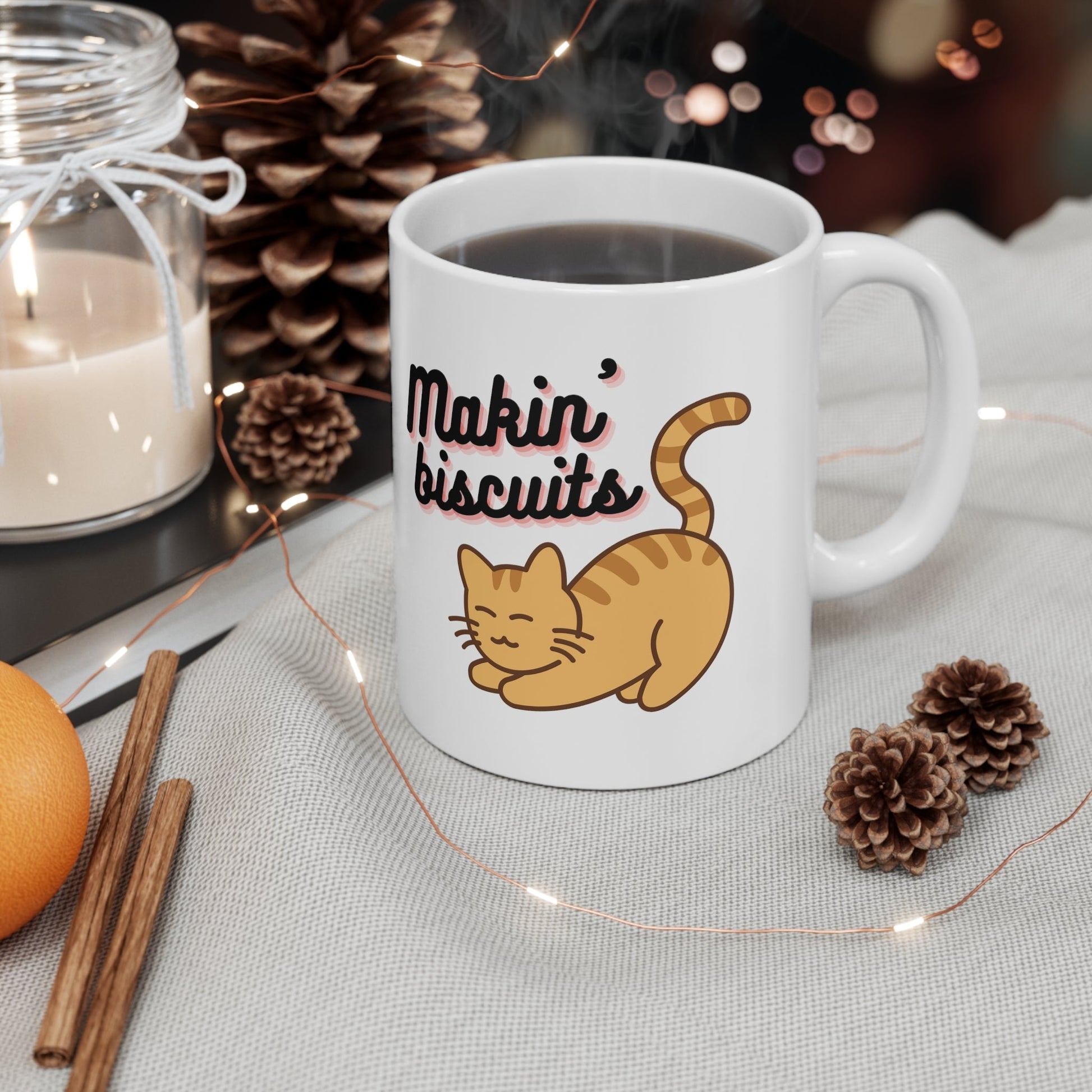 Makin' Biscuits Cat Ceramic Mug 11oz
