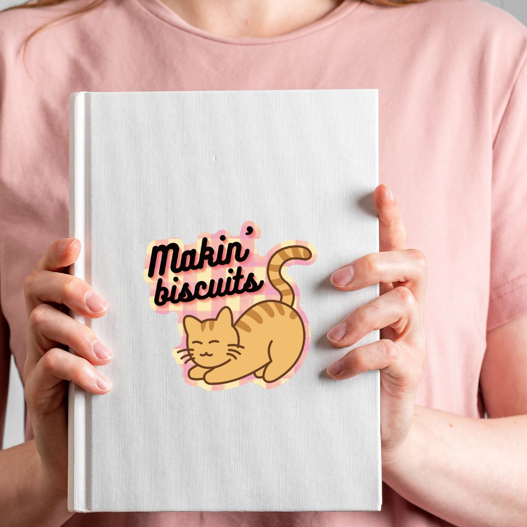 Makin' Biscuits Cat Sticker | Vinyl Die Cut Decal