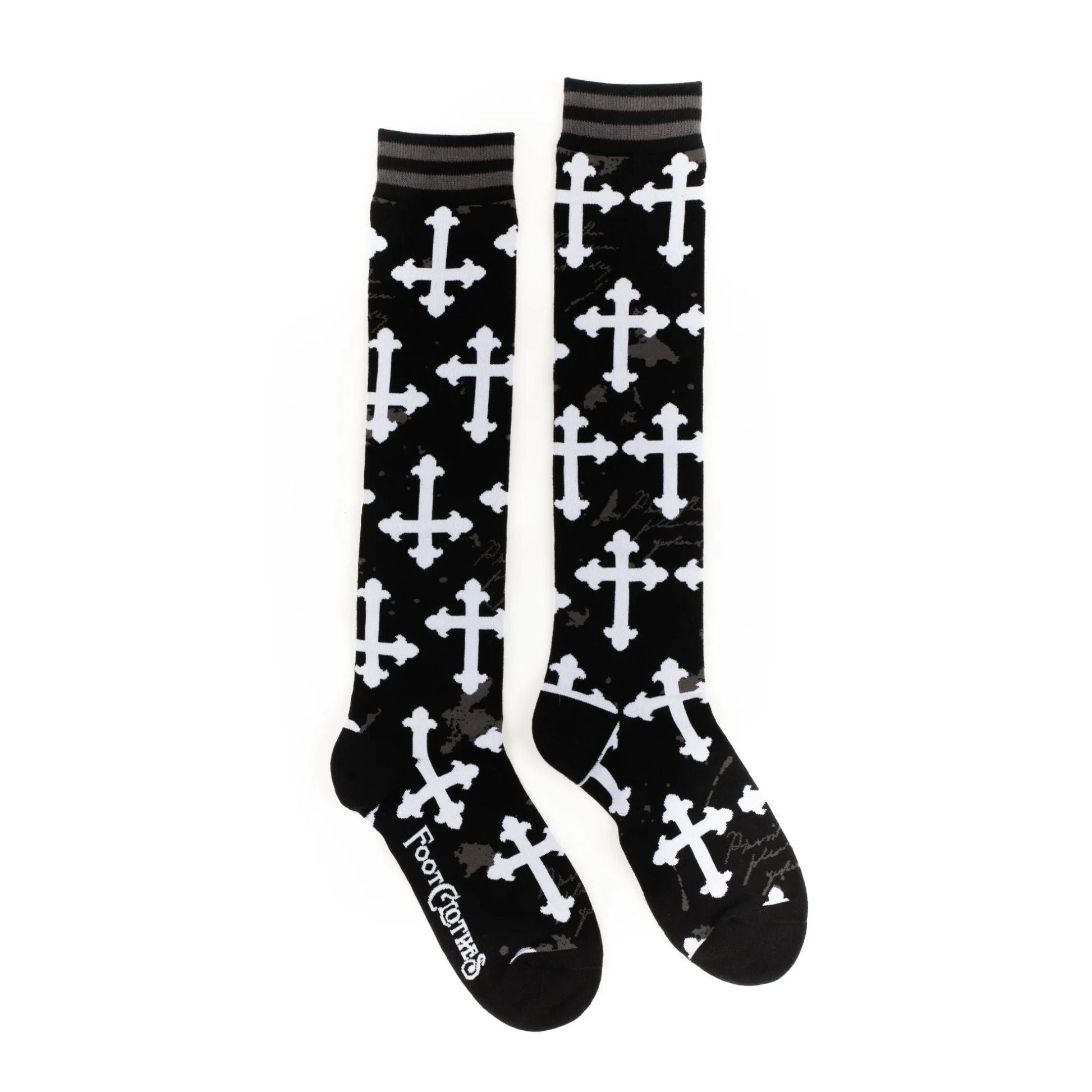 Gothic Crosses Knee High Socks