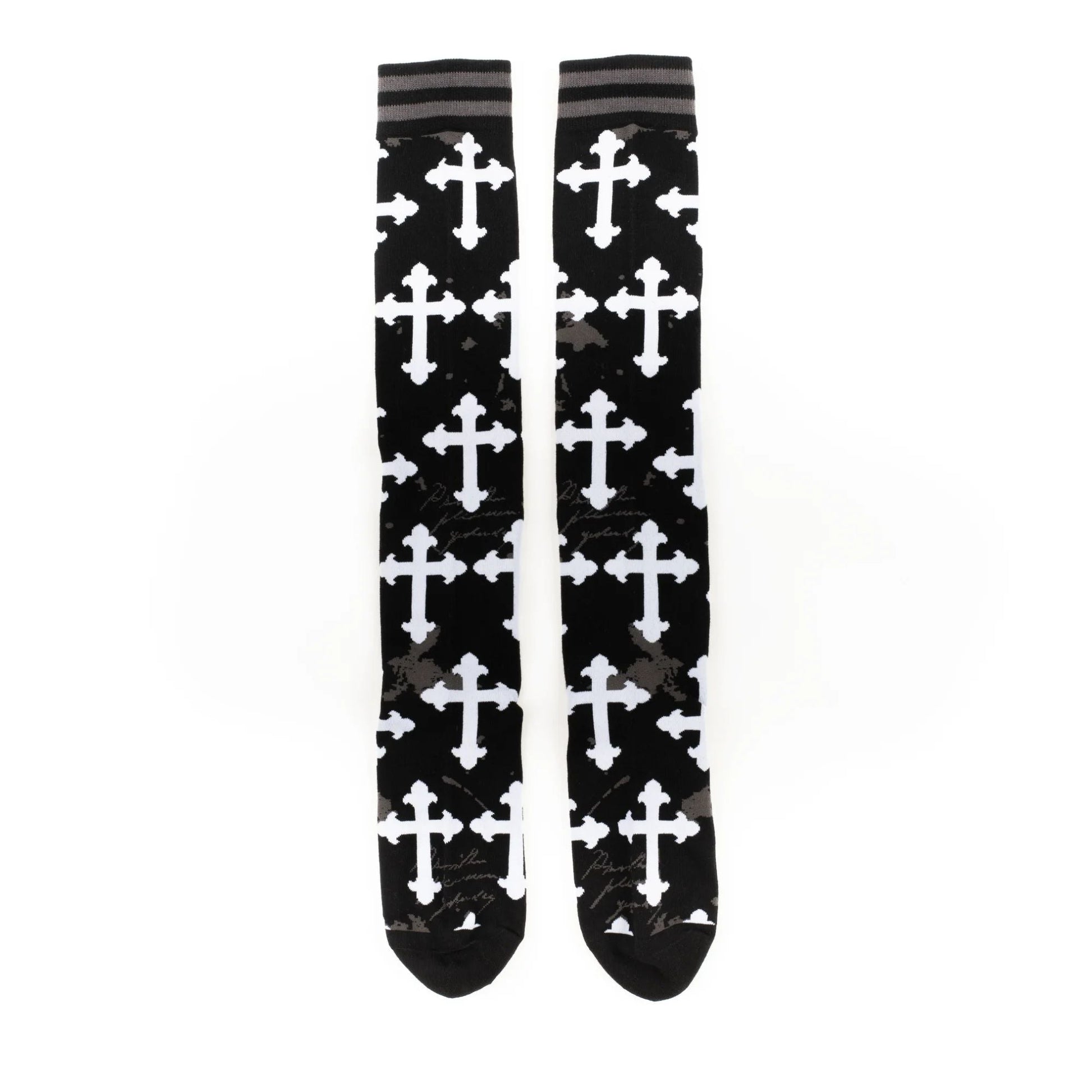 Gothic Crosses Knee High Socks