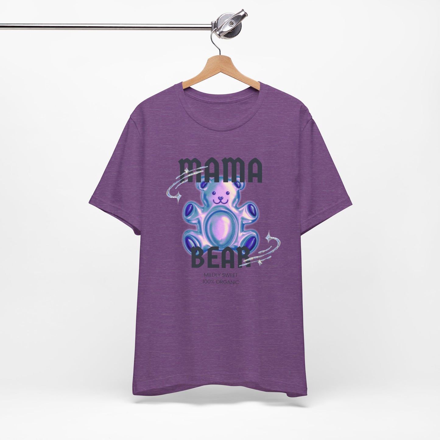 Mama Bear Mildly Sweet 100% Organic Gummy Bear Jersey Short Sleeve Tee | Mothers Day