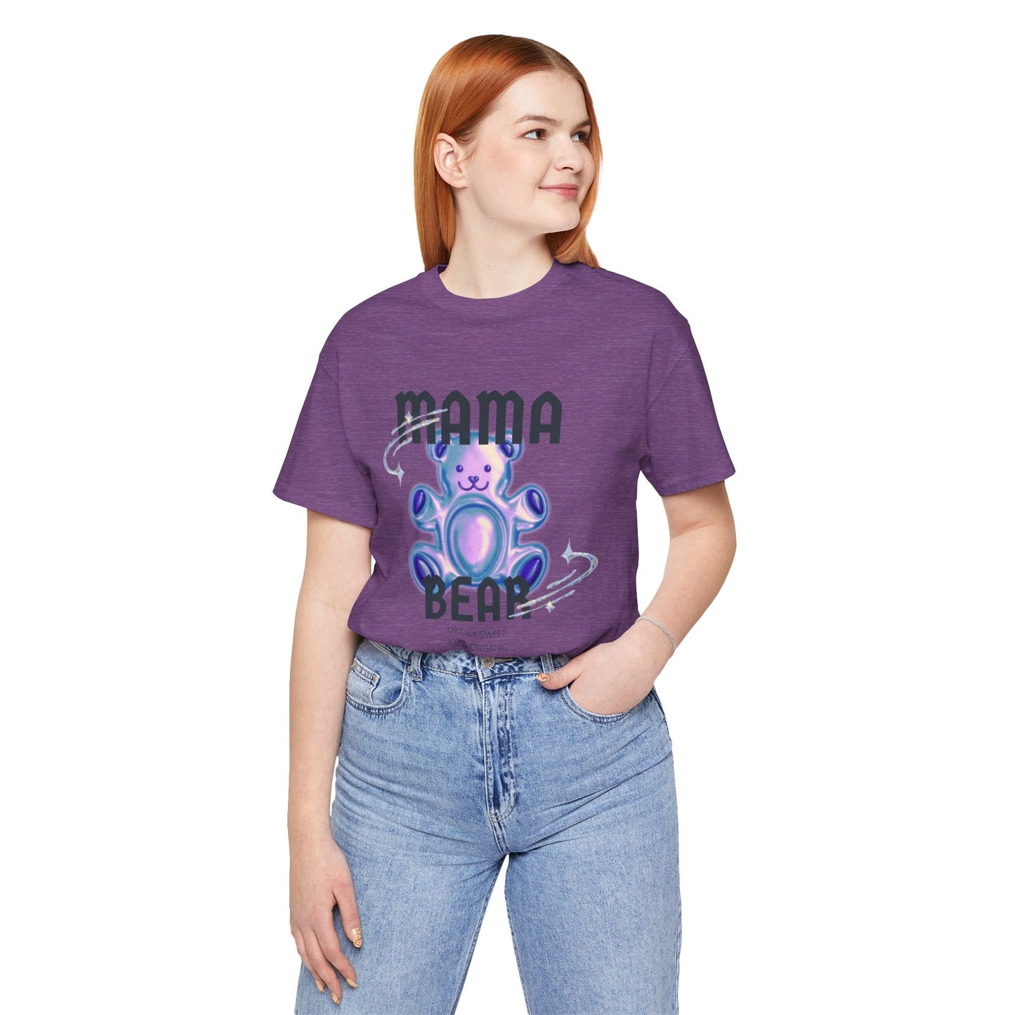 Mama Bear Mildly Sweet 100% Organic Gummy Bear Jersey Short Sleeve Tee | Mothers Day