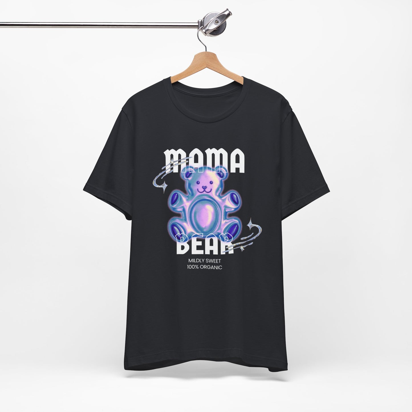 Mama Bear Mildly Sweet 100% Organic Gummy Bear Jersey Short Sleeve Tee | Mothers Day