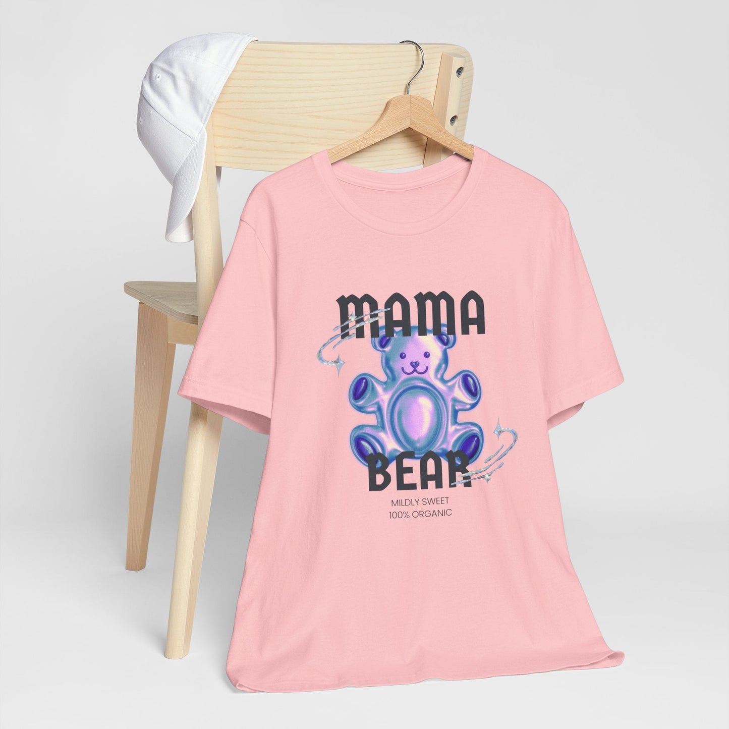 Mama Bear Mildly Sweet 100% Organic Gummy Bear Jersey Short Sleeve Tee | Mothers Day