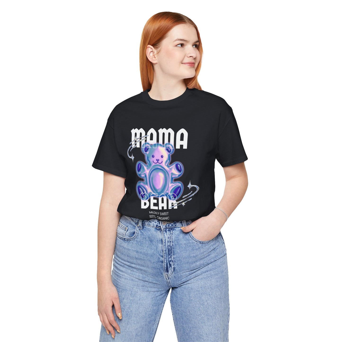 Mama Bear Mildly Sweet 100% Organic Gummy Bear Jersey Short Sleeve Tee | Mothers Day